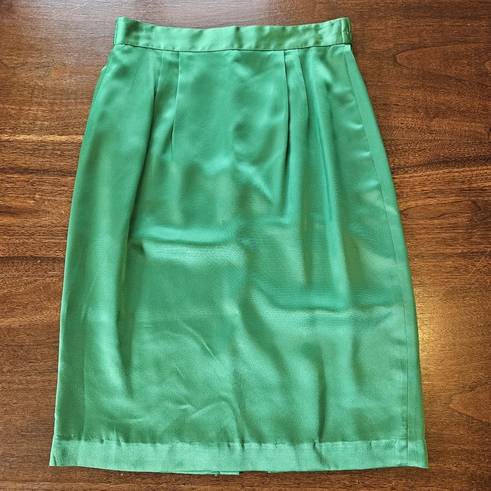 Vintage Oleg Cassini Skirt Green Size 8